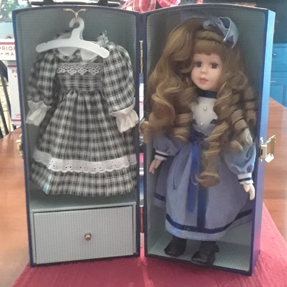 Vintage Doll in Suitcase